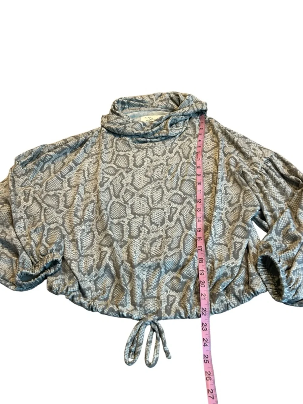 VINTAGE HAVANA Snake Print Cowl Neck Sweater